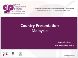 Country Presentation-Malaysia