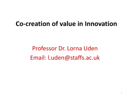 Co-creation of value in Innovation