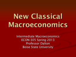 Intermediate Macroeconomics - College Of Business and Economics