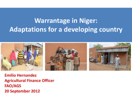 warrantage in niger: adaptations for a developing country presentation