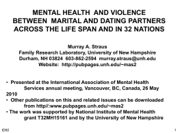 ID92 - Straus, M. A. (2010, May 26). Mental Health and