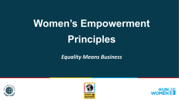 The Women`s Empowerment Principles