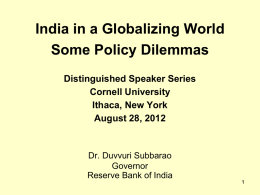 India in a Globalizing World : Some Policy Dilemmas