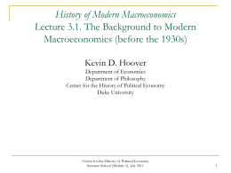 PowerPoint slides - Center for the History of Political Economy