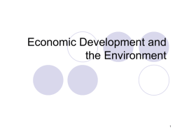 Economic Development and the Environment