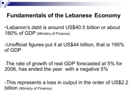 Fundamentals of the Lebanese Economy