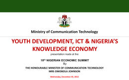 youth development, ict & nigeria`s knowledge economy