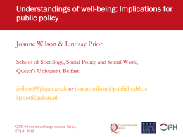 What is well-being? - Northern Ireland Assembly