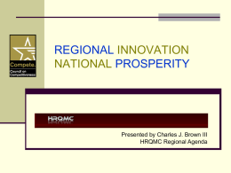 Regional Innovation, National Prosperity