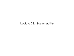 Lecture 23: Sustainability