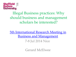 Illegal Business Practices - 6th International Research Meeting in