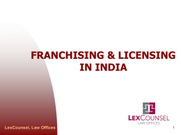 Franchising and Licensing in India
