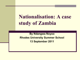Nationalisation: A case study of Zambia