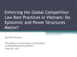 Enforcing the Global Competition Law Model in Vietnam