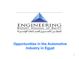Auto Components Industry in Egypt