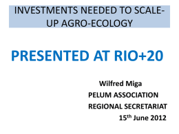 Presentation on What investments are needed to scale up