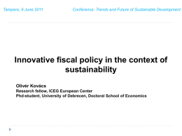 Innovative Fiscal Policy in the Context of Sustainability