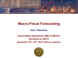 Macro-Fiscal Forecasting - Homepage