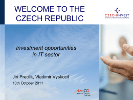 WELCOME TO THE CZECH REPUBLIC