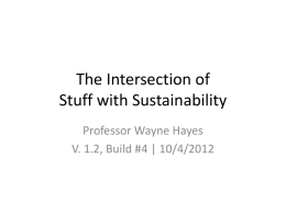 Stuff: The Intersection of Stuff with Sustainability