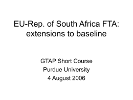 EU-South Africa FTA: extensions to baseline