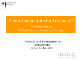 A new budget rule for Germany