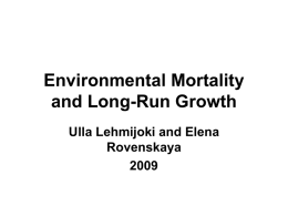 Environmental Deaths and Economic Growth