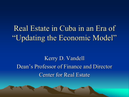 The Program in Real Estate and Urban Development at the