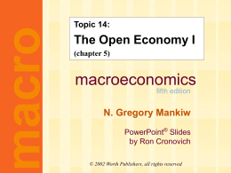 Mankiw 5/e Chapter 5: The Open Economy