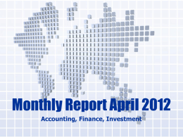 Monthly Report Oct. 2010