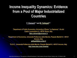 Income Inequality Dynamics: Evidence from a Pool of Major