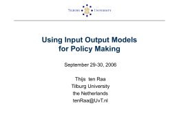 Using Input Output Models for Policy Making
