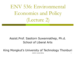 ENV 536: Environmental Economics and Policy