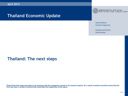 Thailand Economic Update