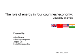 Causality relationship: GDP – Energy Consumption