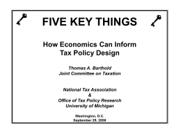 Thomas A. Barthold, "How Economics Can Inform Tax Policy