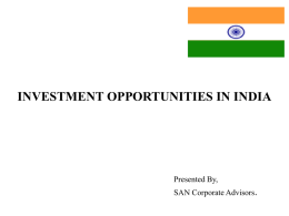 INVESTMENT OPPORTUNITIES IN INDIA