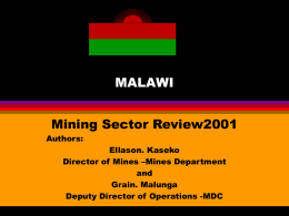 MALAWI MINING SECTOR