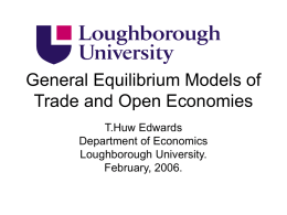 General Equilibrium Models of Trade and Open Economies