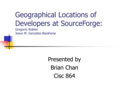 Geographical Locations of Developers at SourceForge