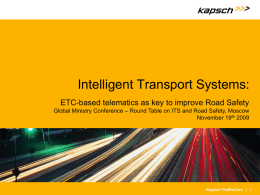 ITS: ETC-based telematics as key to improve Road Safety