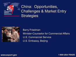 THE U.S. COMMERCIAL SERVICE AND CHINA