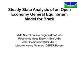 Steady State Analysis of an Open Economy General