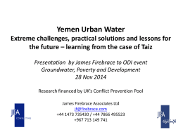 Parallel Session B_Presentation4_Yemen Urban Water