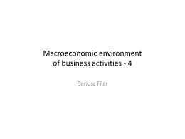 Macroeconomic environment of business activities