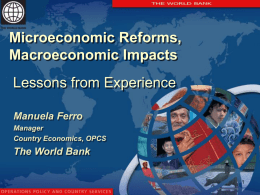 Microeconomic Reforms, Macroeconomic Impacts