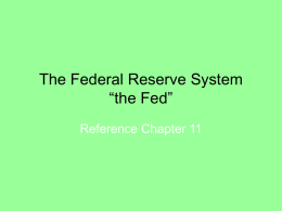 The Federal Reserve System - Vista Unified School District