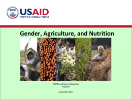 Agriculture and Nutrition Linkages