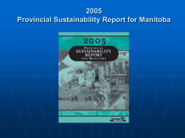 Provincial Sustainability Report for Manitoba