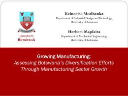 Growing Manufacturing: Assessing Botswana’s